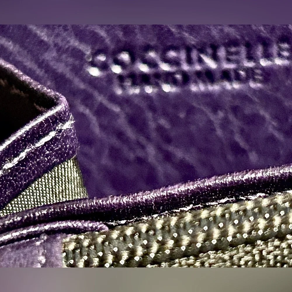 Coccinelle Purple Leather Zip-Around Wallet Organizer